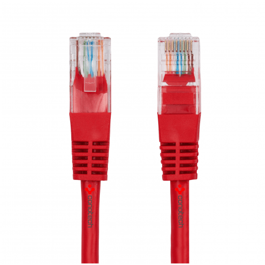PATCH CORD U/UTP kat.5e 0,5m - CZERWONY -zdjęcie numer 1